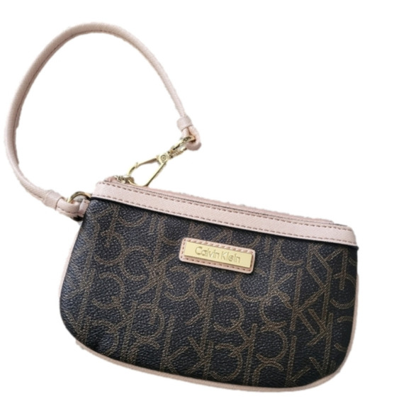 Calvin Klein Handbags - CALVIN Klein Wristlet/Clutch in Pink sand Brown - Like New